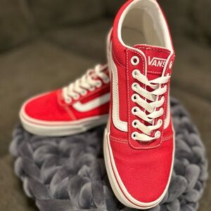 Vans Bold Red and White Sneakers